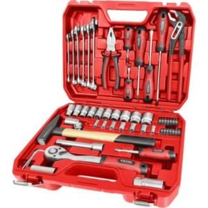 EXTOL PREMIUM Sada náradia 56 diel. 1/2" a 1/4" skrutkovač, kliešte, kľúče, kladivo