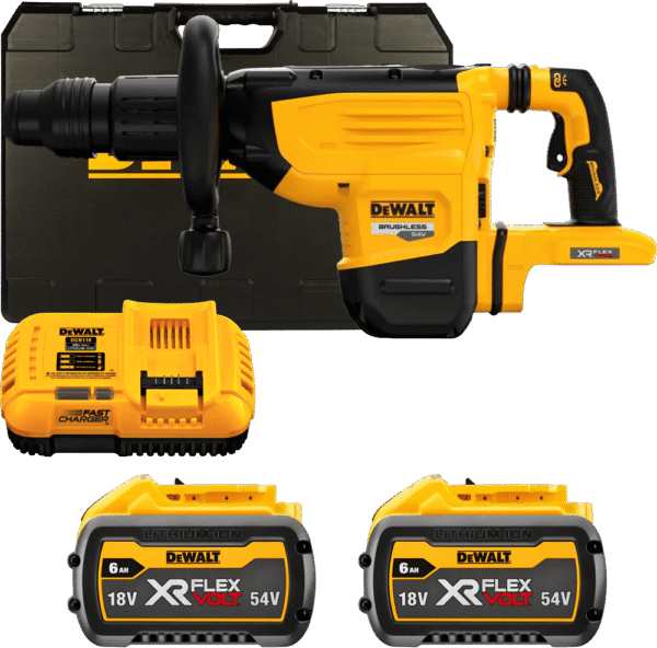 DEWALT 54V XR FLEXVOLT SDS-Max 19,4 J aku sekacie kladivo, 2x 9,0 Ah DCH892X2-QW