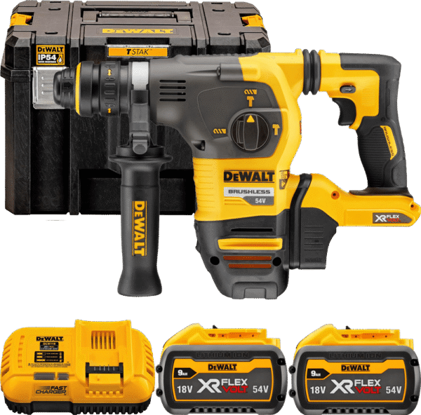 DEWALT 54V XR FLEXVOLT SDS-Plus 3,5 J aku kombinované kladivo, 2x 9,0 Ah DCH334X2-QW