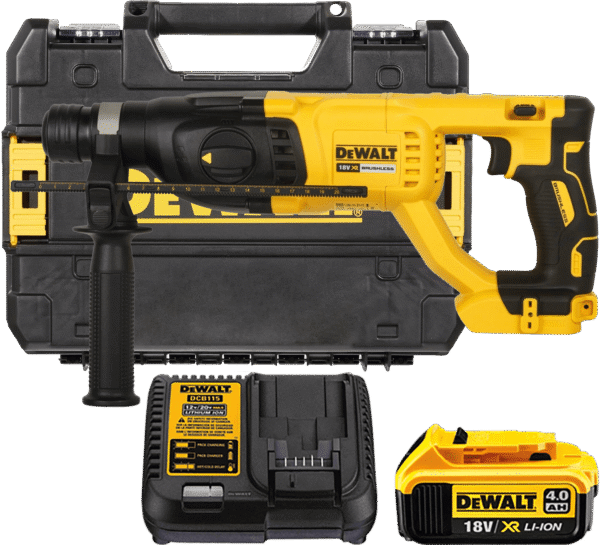DEWALT 18V XR SDS-Plus 2,6 J aku kombinované kladivo, 1x 4,0 Ah DCH133M1-QW
