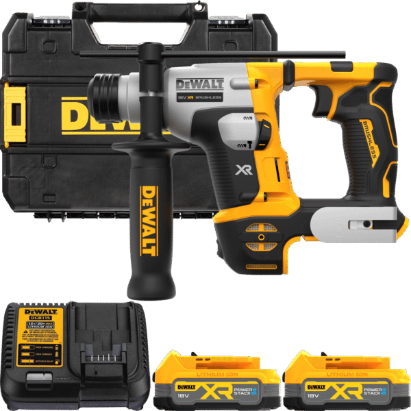 DEWALT 18V XR SDS-Plus 1,4 J aku vŕtacie kladivo, 2x 1,7 Ah POWERSTACK DCH172E2T-QW